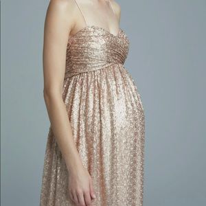 Amsale Sade Maternity dress in Rose Gold for Bridesmaid or wedding guest